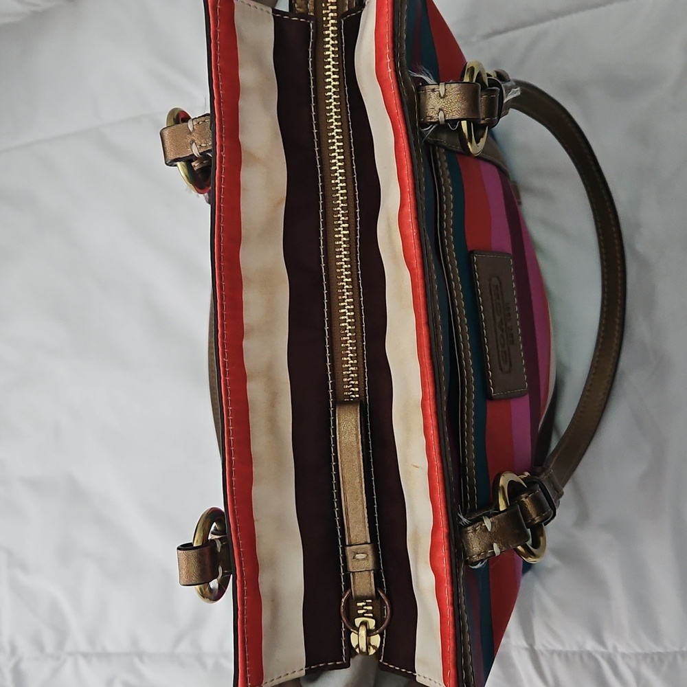 Coach Multistriped Legacy Tote - Picture 3 of 12